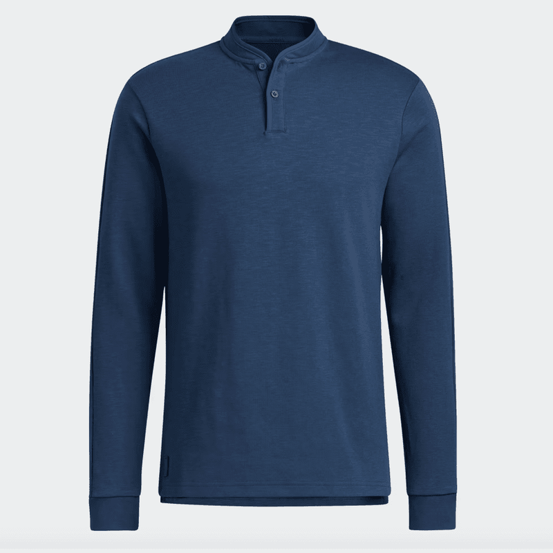 Adidas Go-To Long Sleeve Henley Polo Shirt - Navy