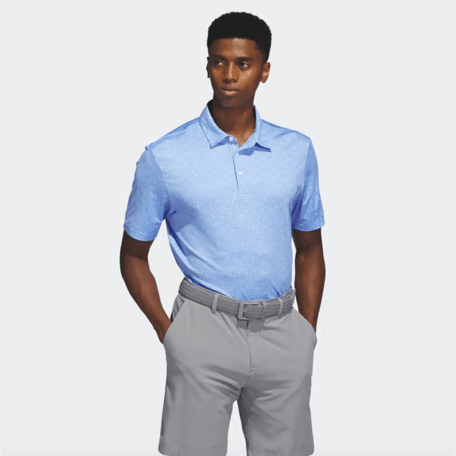 Adidas 2023 Ultimate365 Allover Print Golf Shirt - Blue