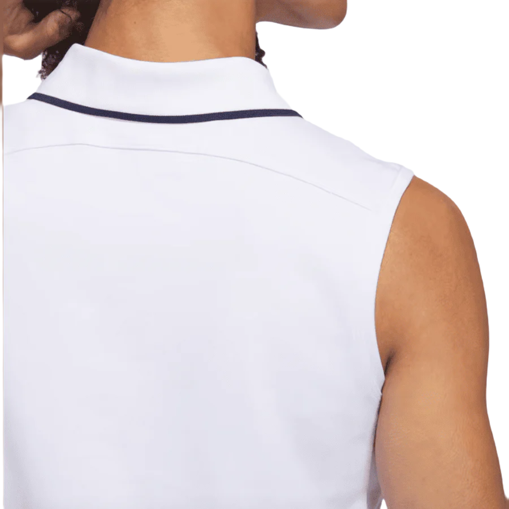 Adidas Ladies Go-To Piqué Sleeveless Golf Polo Shirt - White