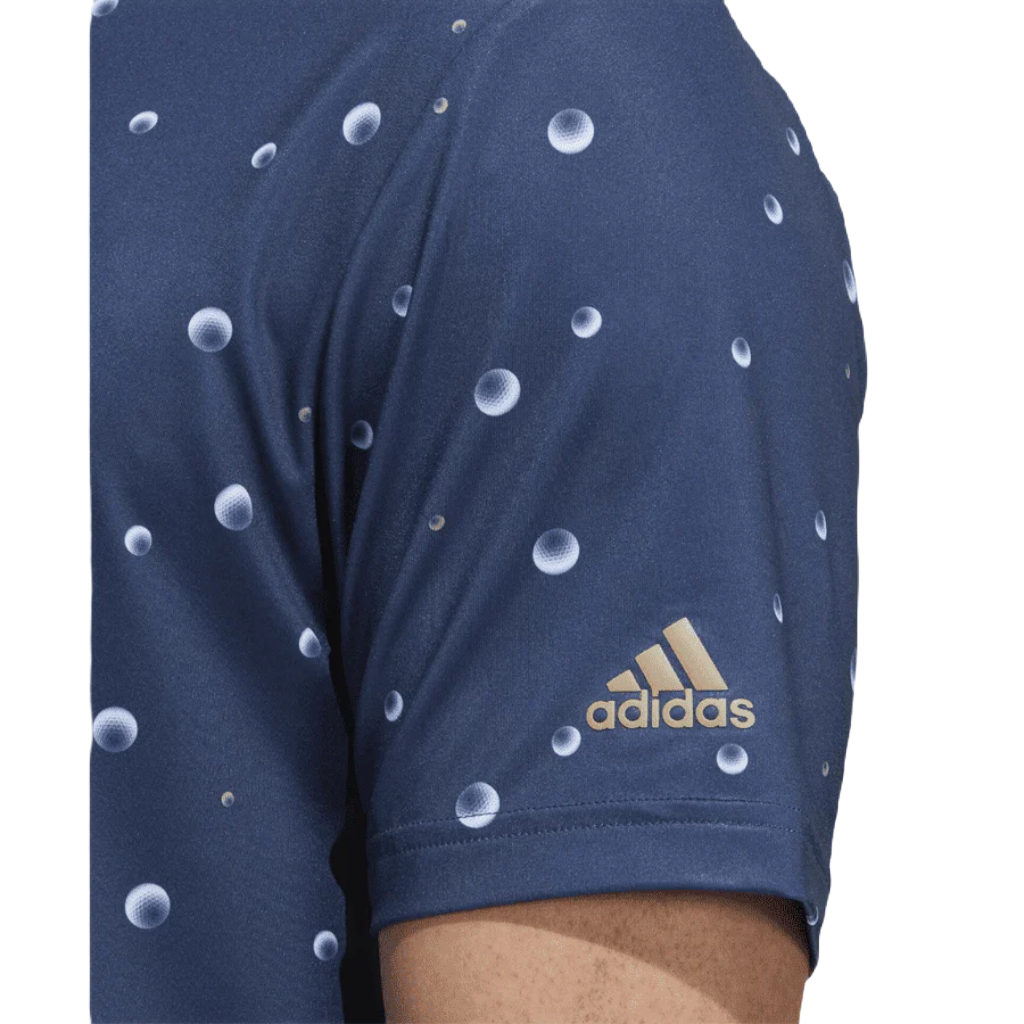 Adidas Ultimate365 Allover Print Golf Polo Shirt - Blue