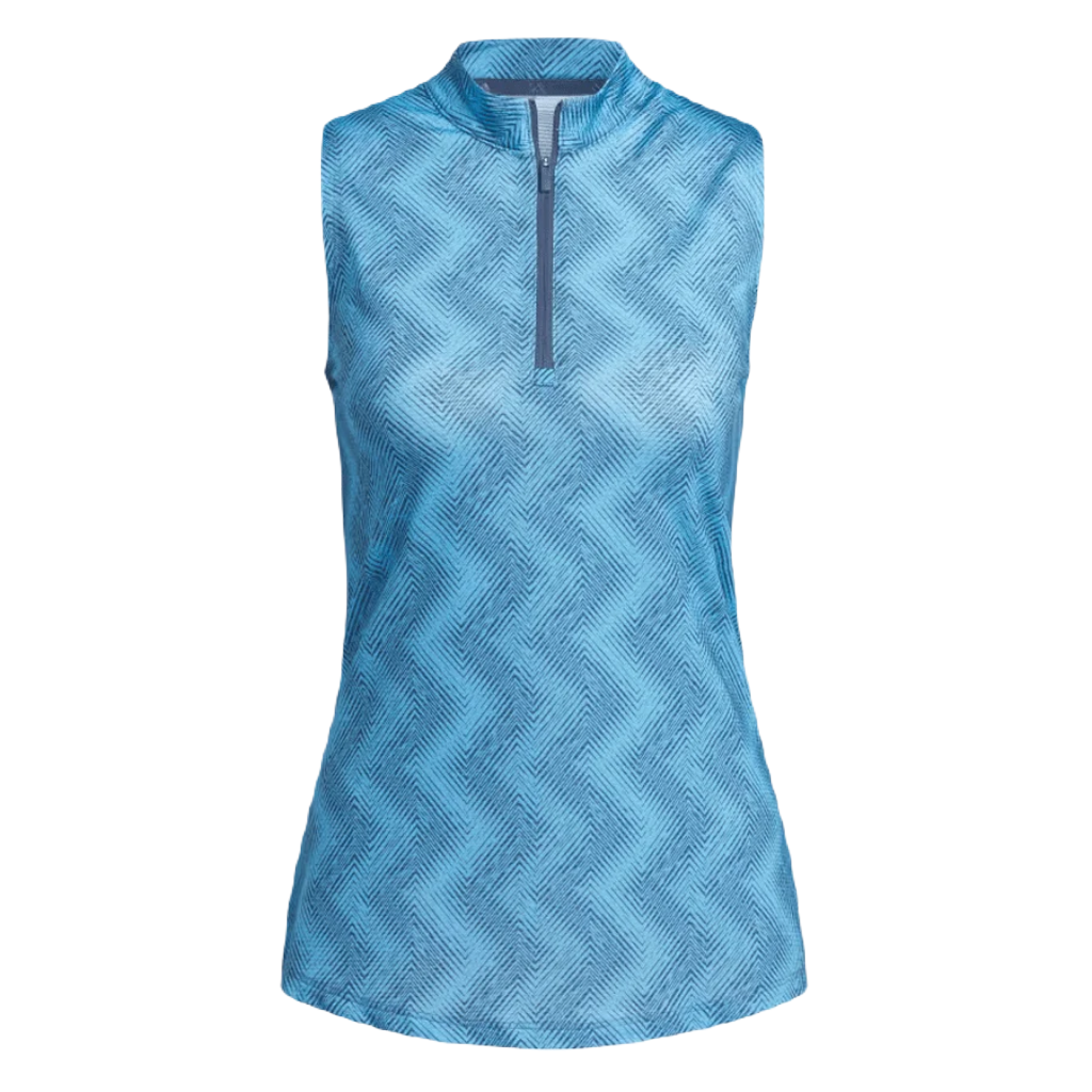 Adidas Ultimate365 Ladies Ottoman Printed Sleeveless Polo Shirt