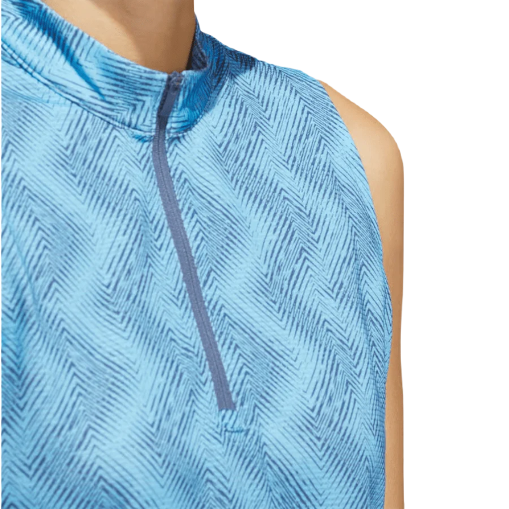 Adidas Ultimate365 Ladies Ottoman Printed Sleeveless Polo Shirt