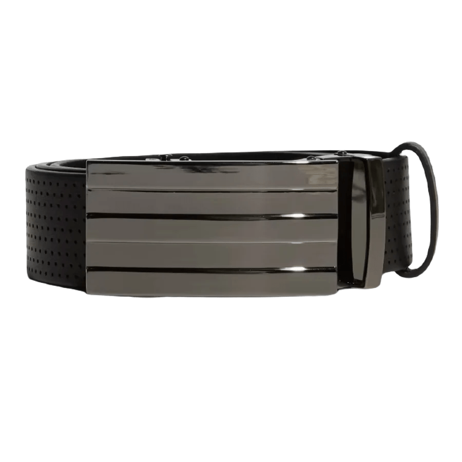 Adidas Men's Black 3-Stripes Polyurethane No-Hole Belt