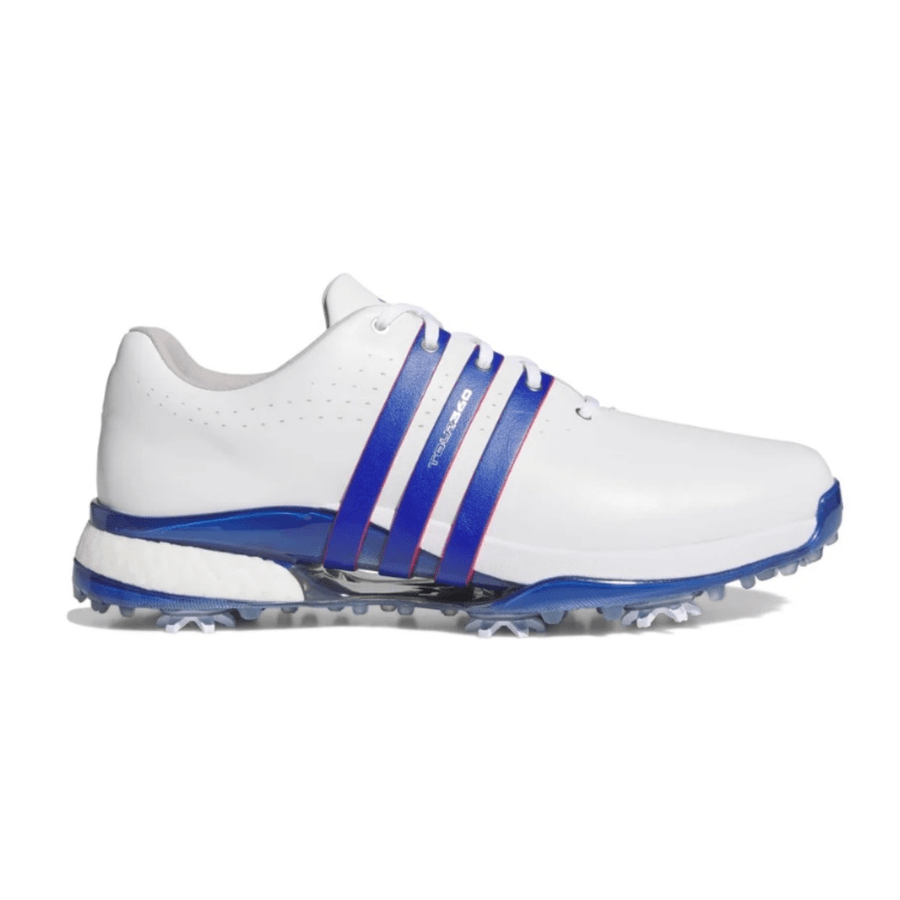Adidas Tour360 Golf Shoes - White/Royal Blue - Limited Edition