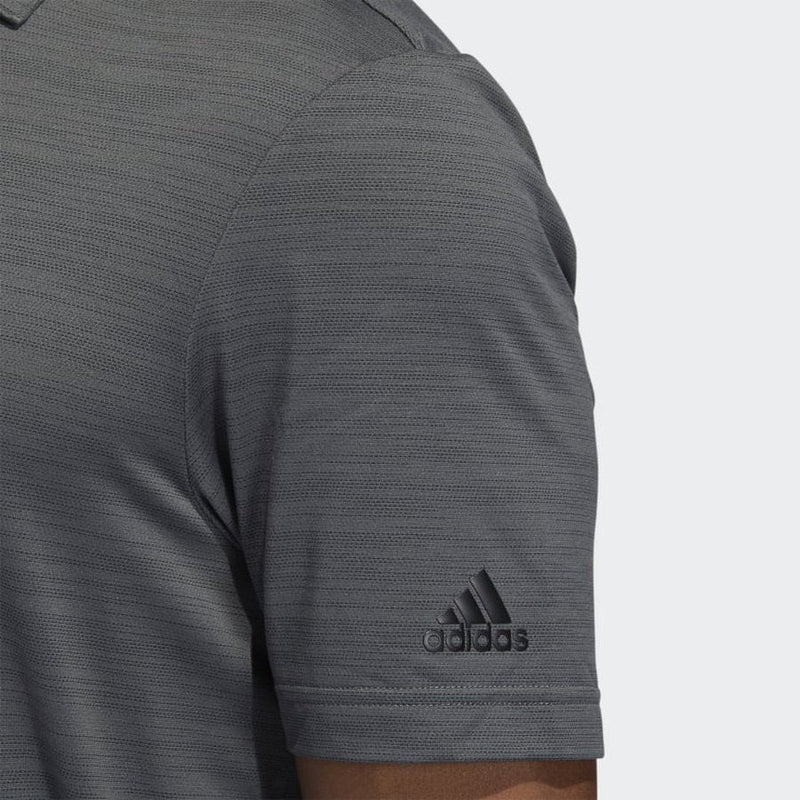 Adidas Space-Dyed Striped Men's Polo Shirt - Grey