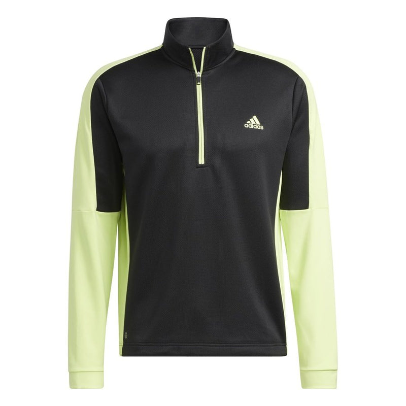 Adidas Colorblock Primegreen 1/4 Zip Golf Top - Black
