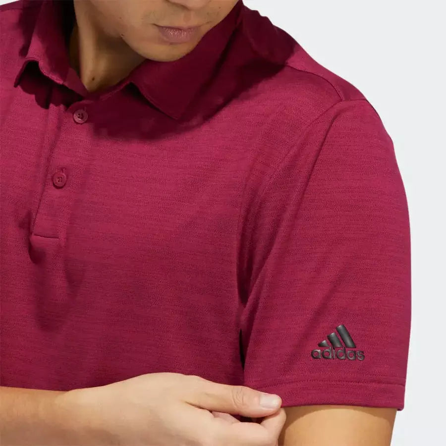 Adidas Space-Dyed Striped Polo Shirt - Burgundy