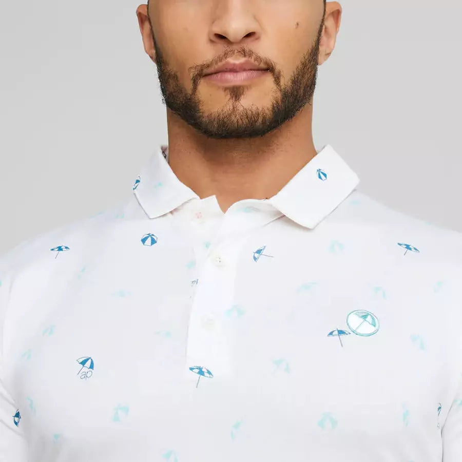 Nike golf polo 2025 with golf clubs