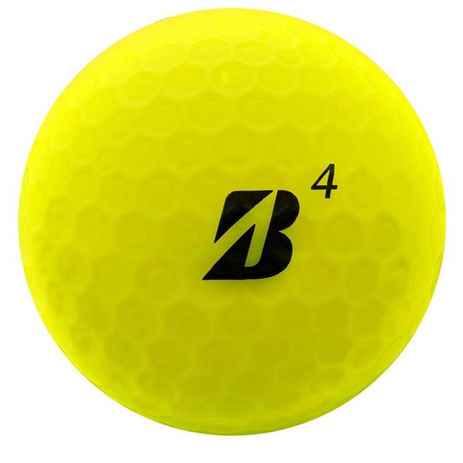 2 Dozen Bridgestone e12 Straight Mindset 2025 Matte Yellow Balls - Logo Overrun