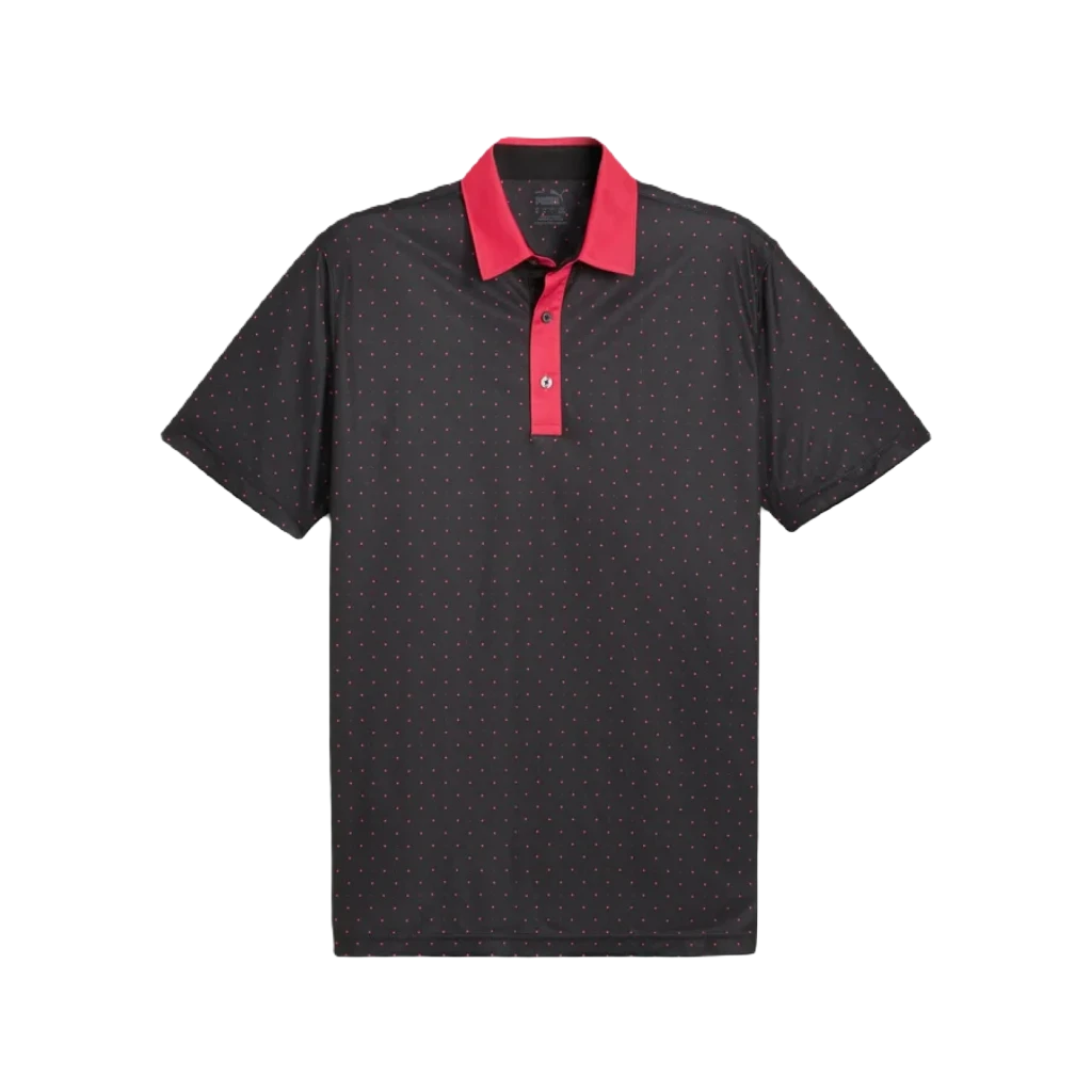 Pure Geo Golf Polo - Black/Pink