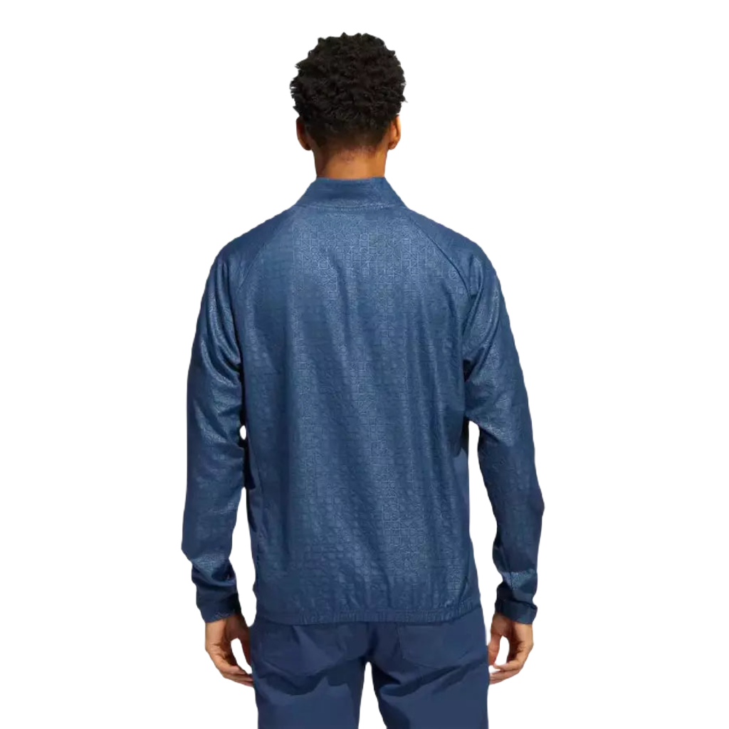 Adidas Debossed Quarter-Zip Pullover - Blue