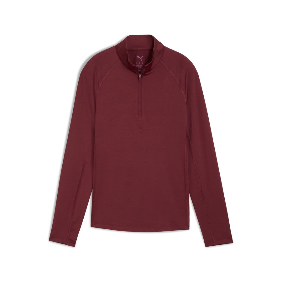 Puma Ladies YOU-V Solid 1/4 Zip Golf Pullover - Ruby