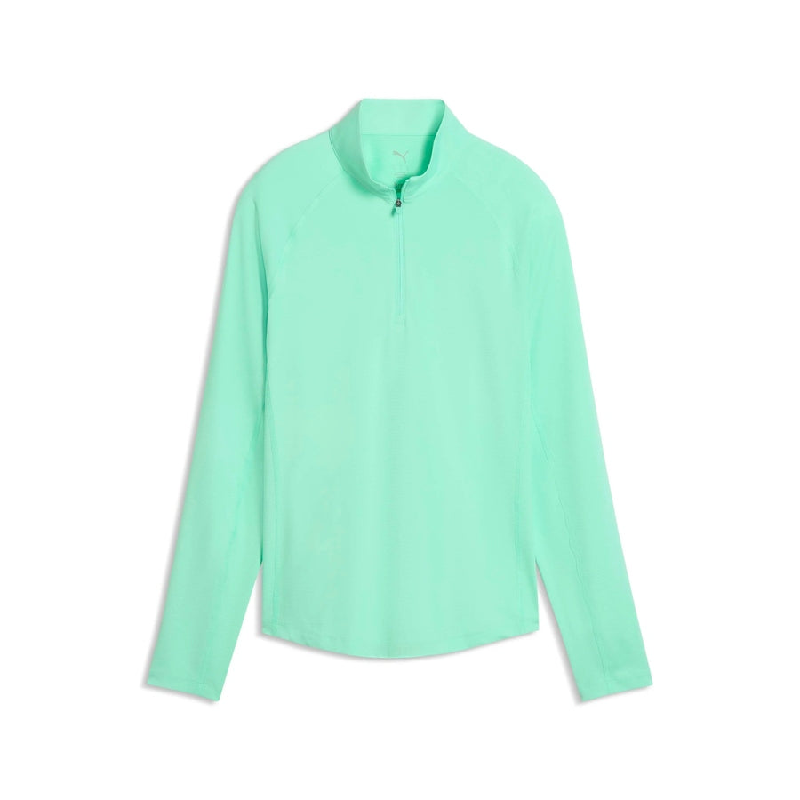 Puma Ladies YOU-V Solid 1/4 Zip Golf Pullover - Mint