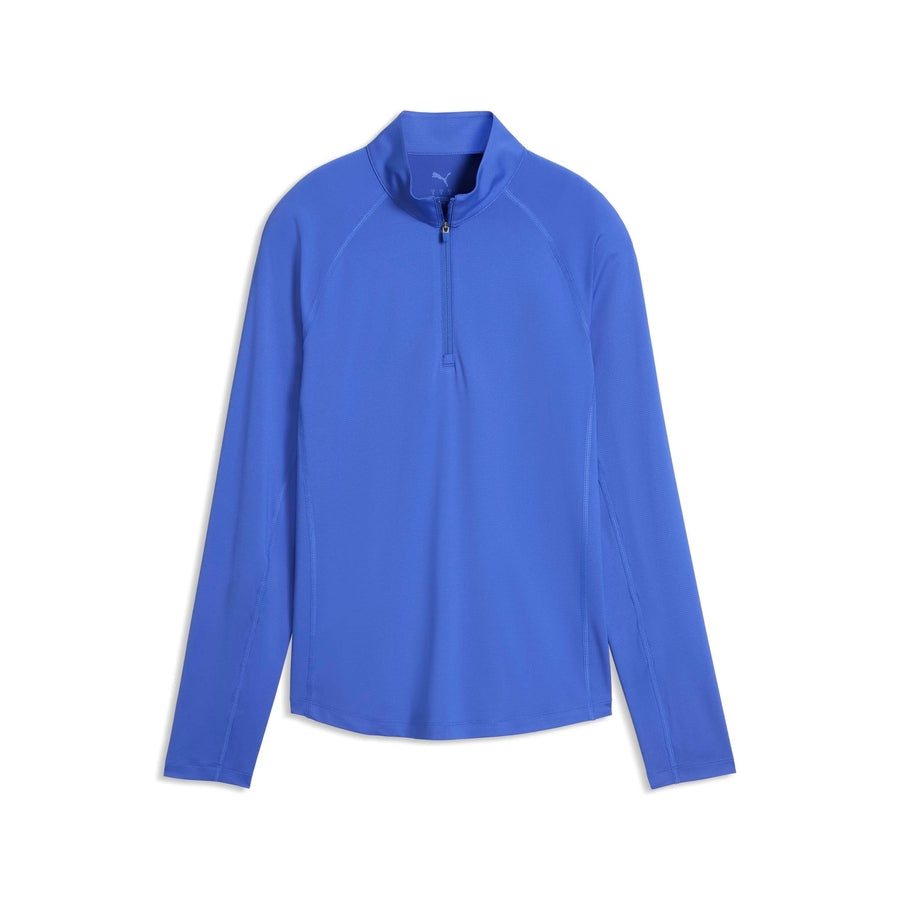 Puma Ladies YOU-V Solid 1/4 Zip Golf Pullover - Blue