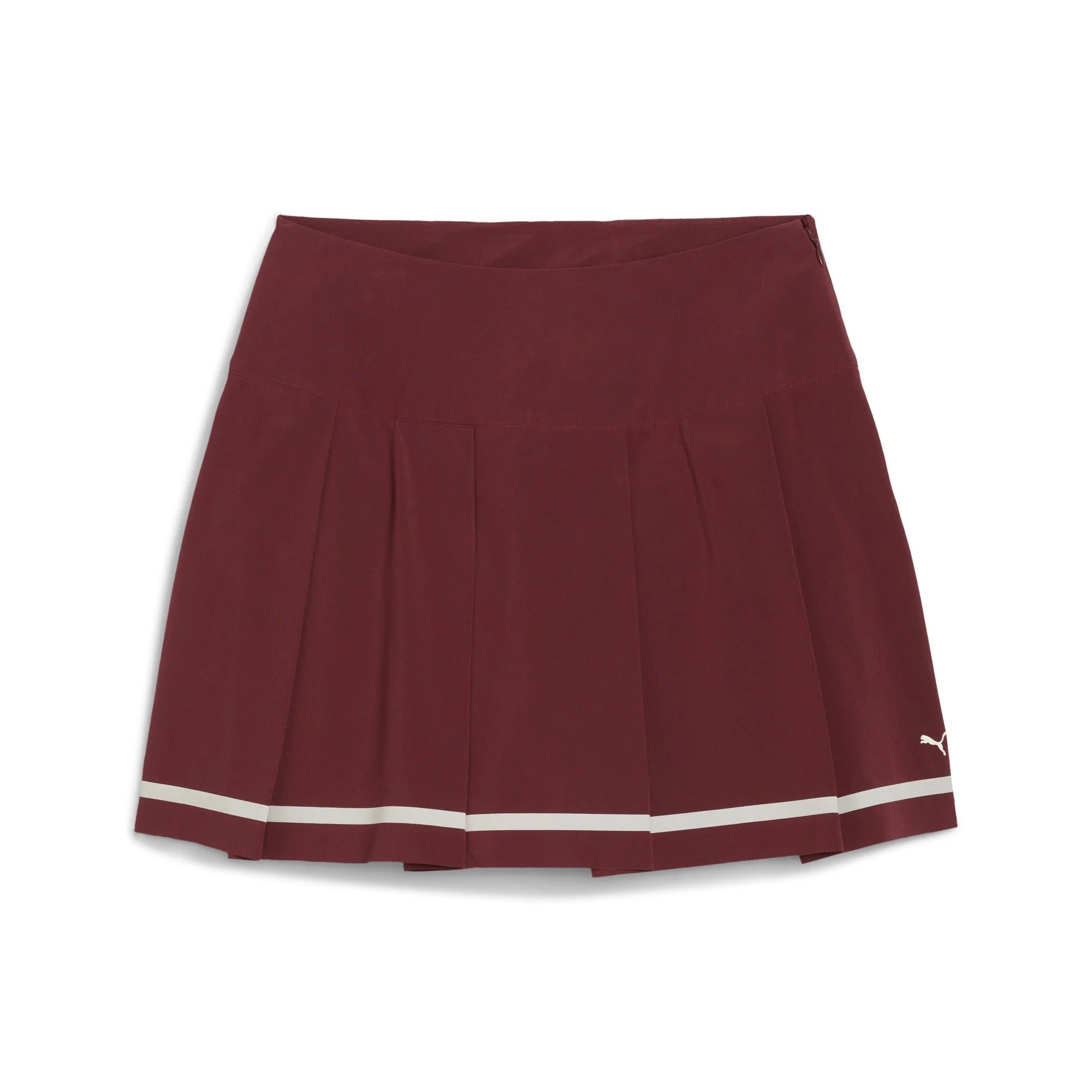 Puma Ladies Stripe Pleated Golf Skirt - Ruby