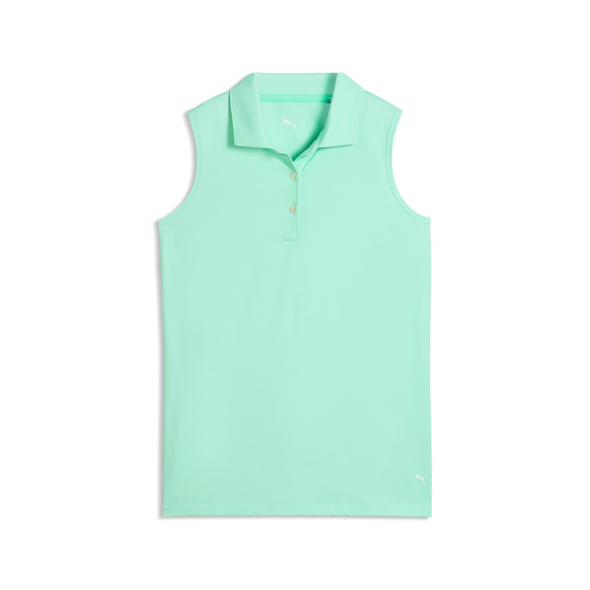 Puma Ladies Birdseye Sleeveless Golf Polo - Mint