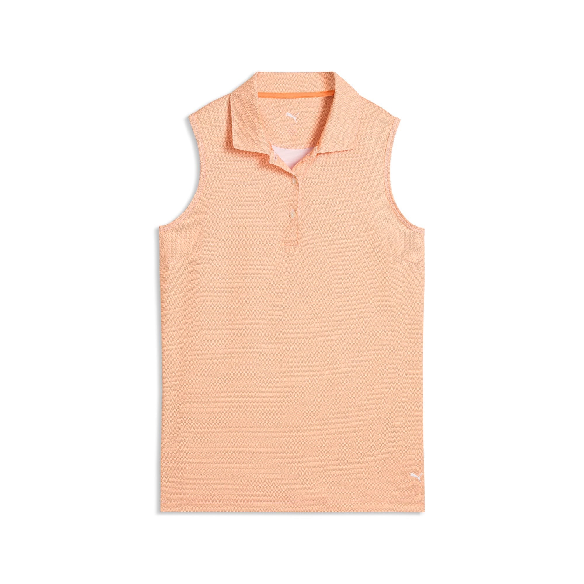 Puma Ladies Birdseye Sleeveless Golf Polo - Orange