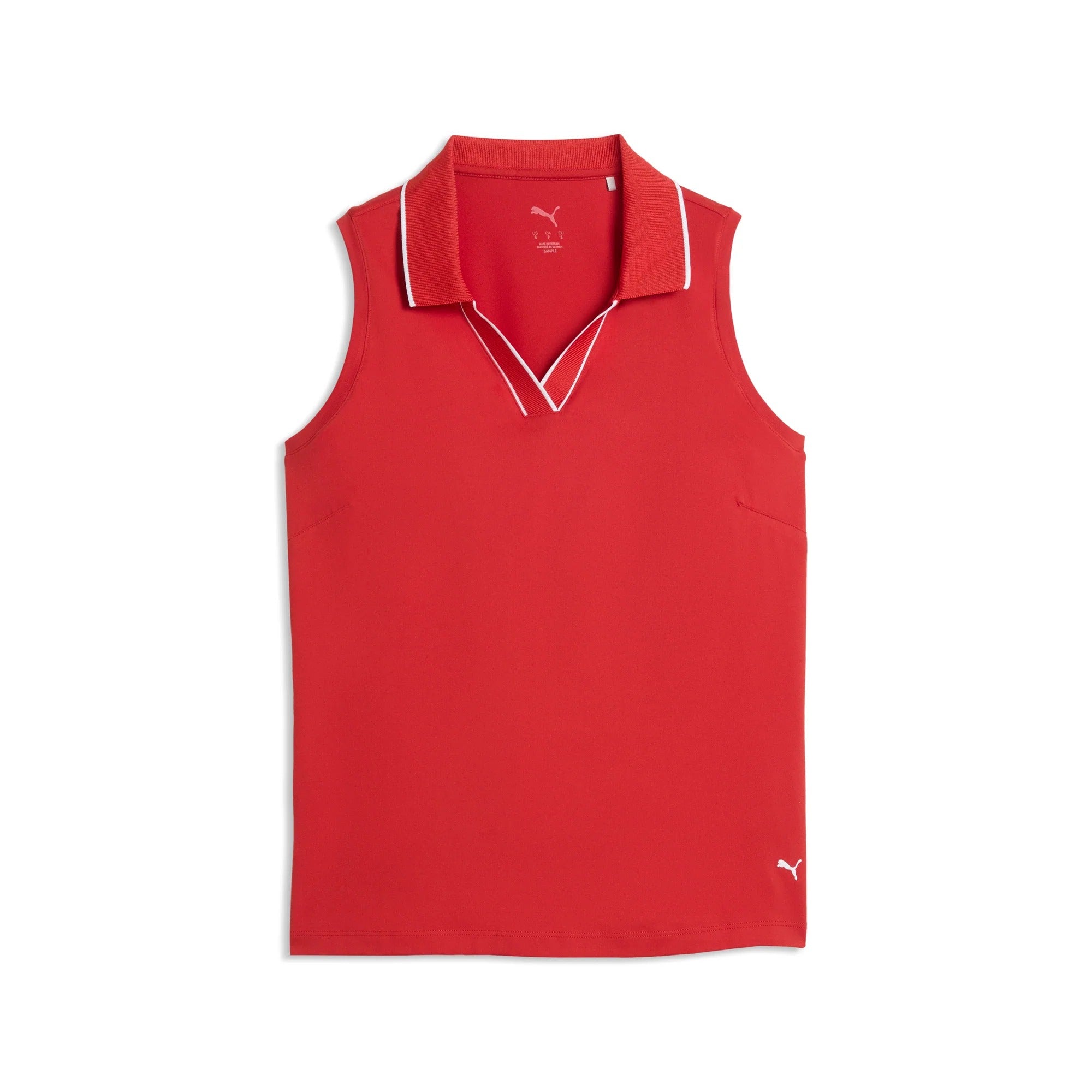Puma Ladies CLOUDSPUN Essential Sleeveless Golf Polo - Red