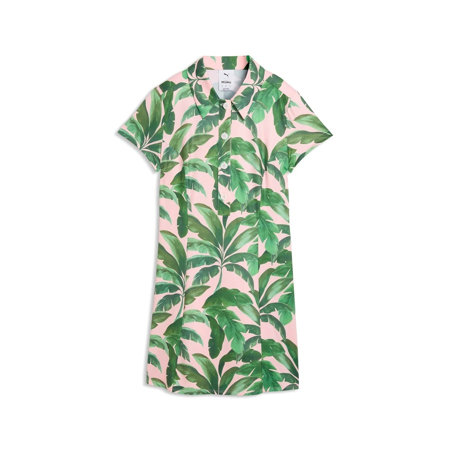 Robe de golf Puma Ladies X Mumu Palm - rose/vert