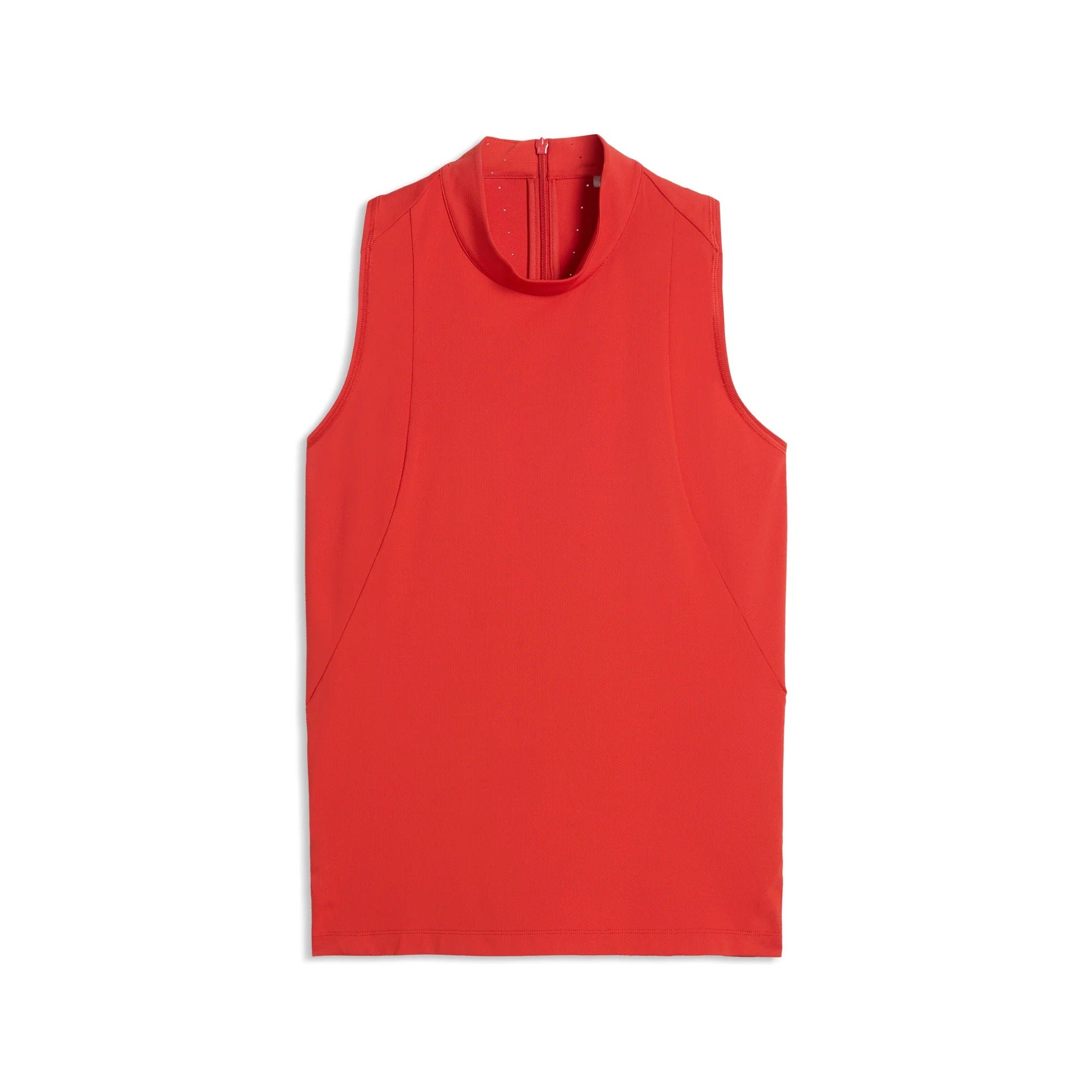 Puma Ladies Nylon Sport Sleeveless Mockneck Golf Polo - Red