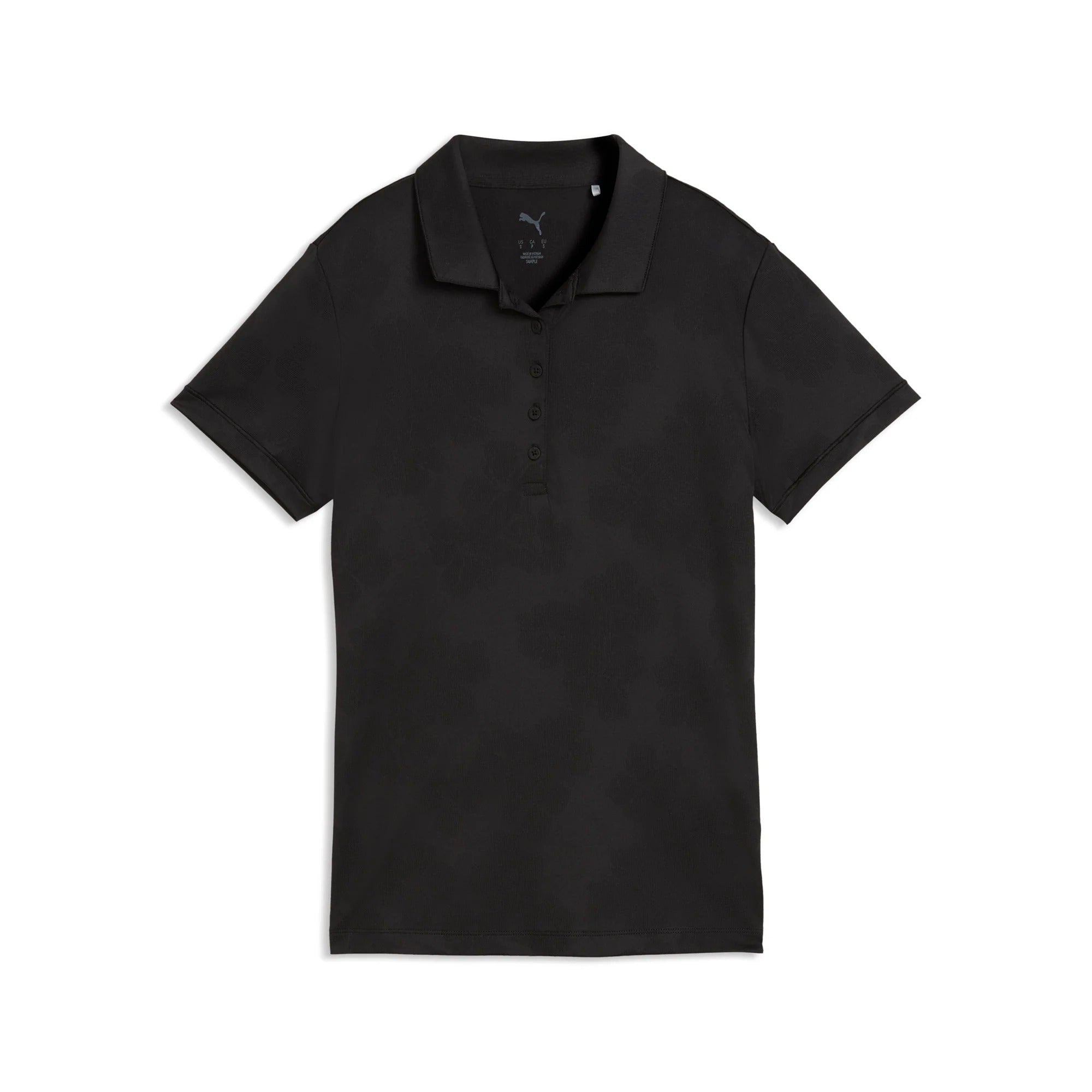 Puma Ladies Floral Lace Jacquard Golf Polo - Black
