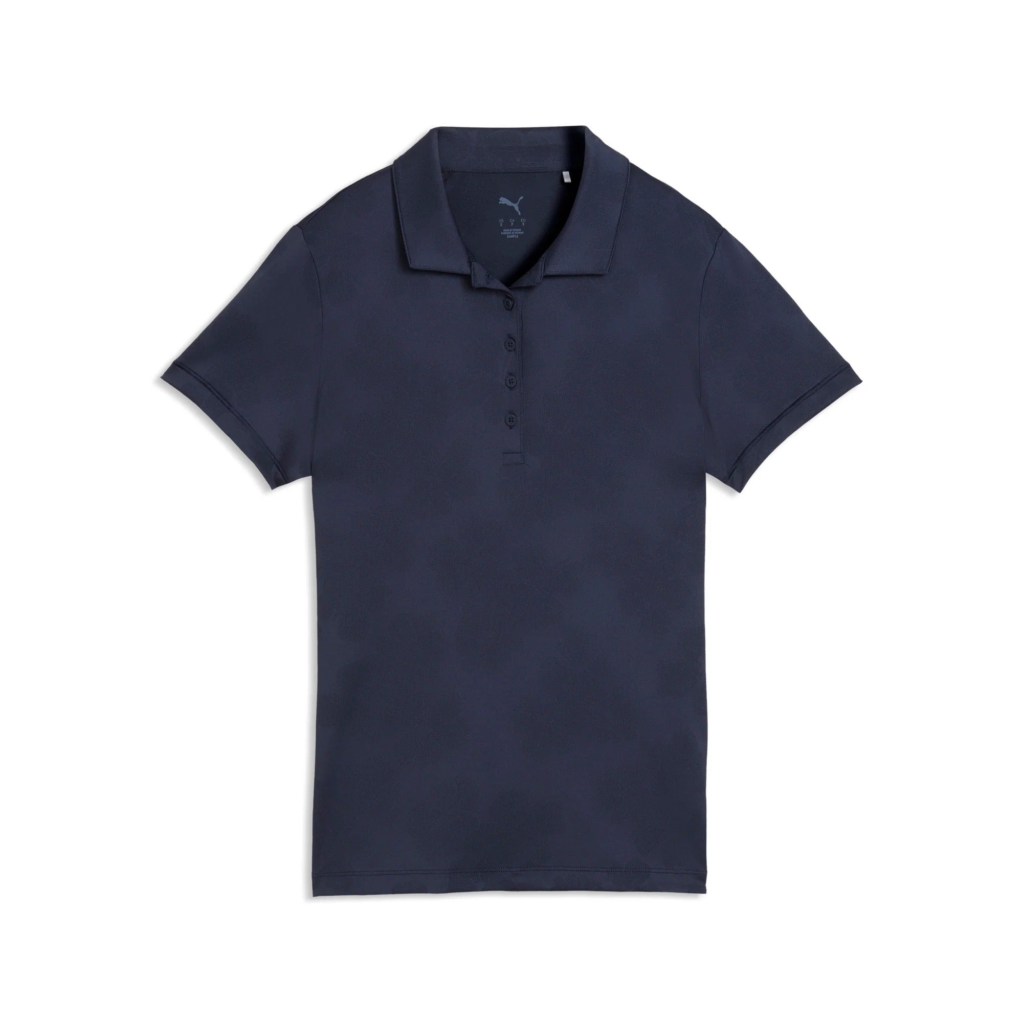 Puma Ladies Floral Lace Jacquard Golf Polo - Navy
