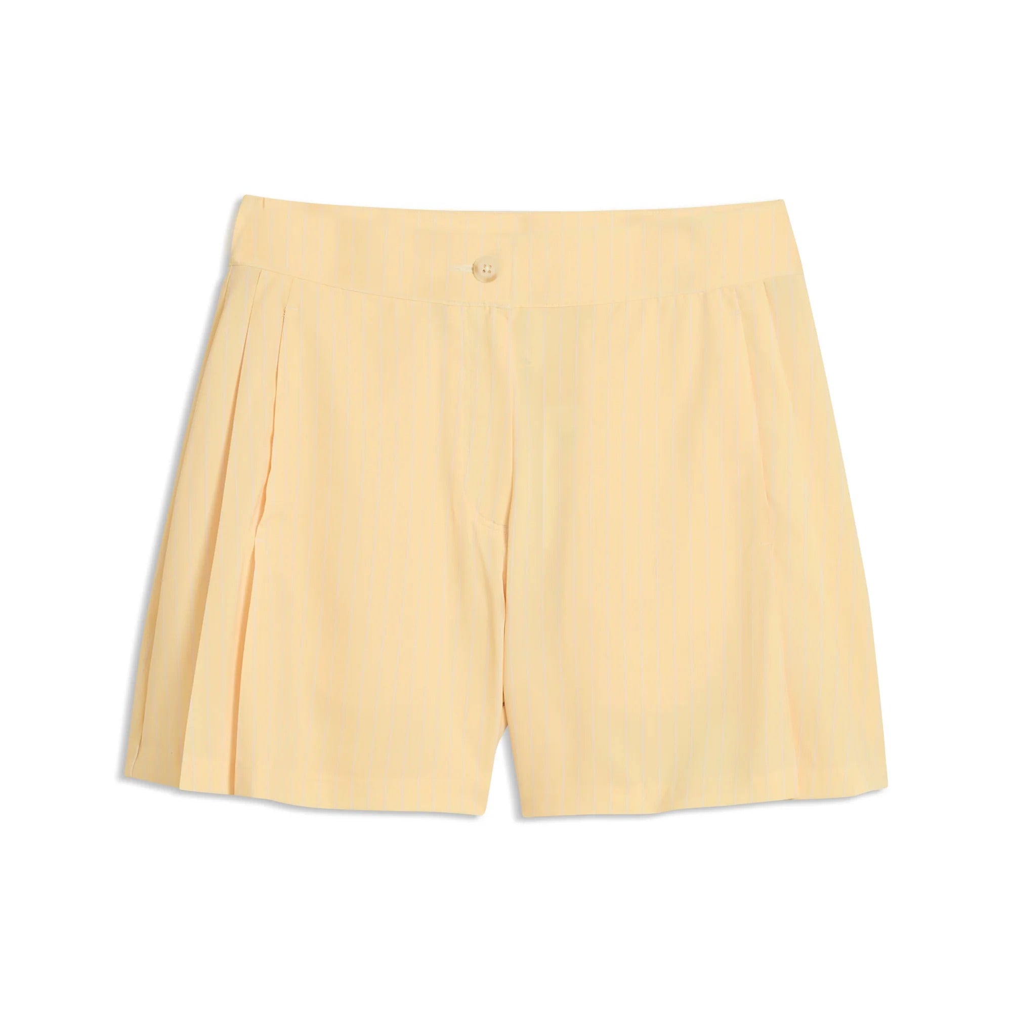 Puma Ladies AP Pinstripe Golf Shorts - Yellow