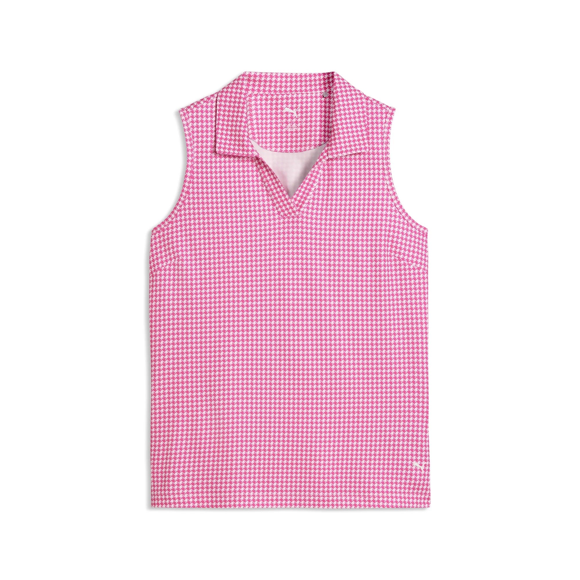 Puma Ladies CLOUDSPUN Mono Check Sleeveless Golf Polo - Pink