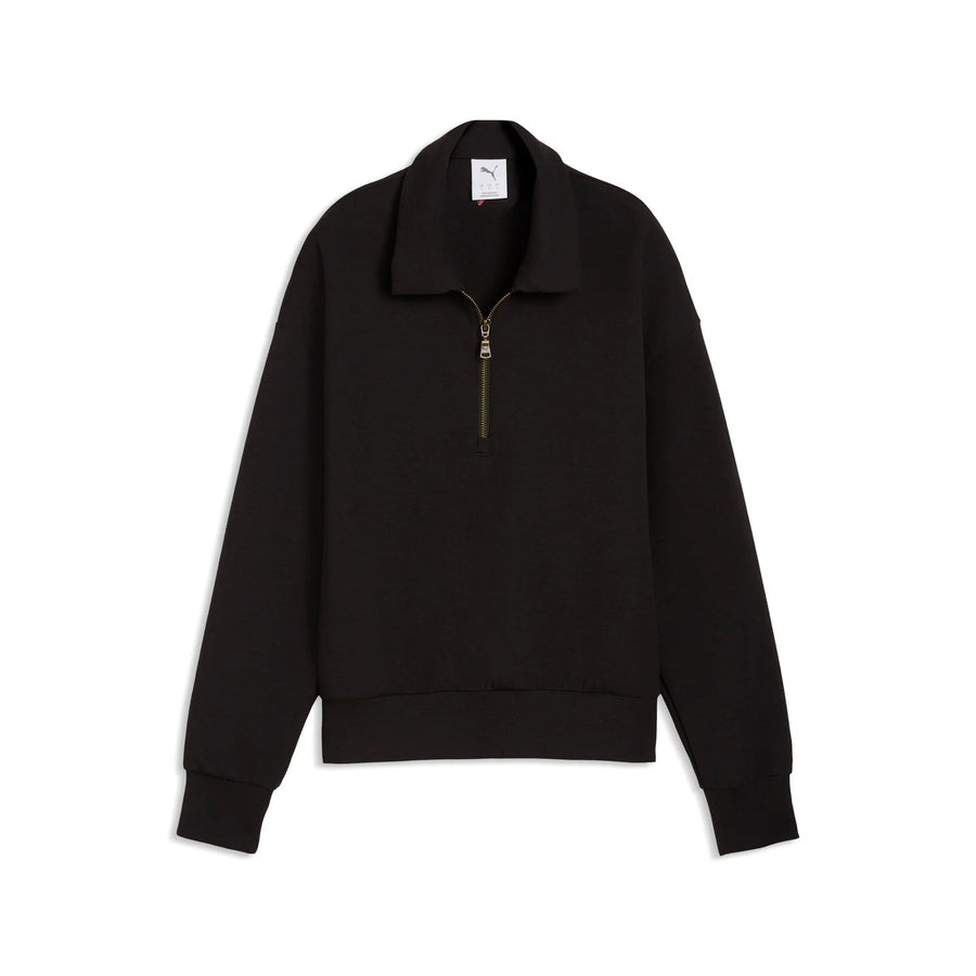 Puma Ladies Maple Leaf 1/4 Zip Pullover - Black