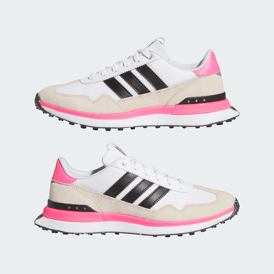 Adidas Ladies S2G 26 Textile Spikeless Golf Shoes - White/Black/Pink
