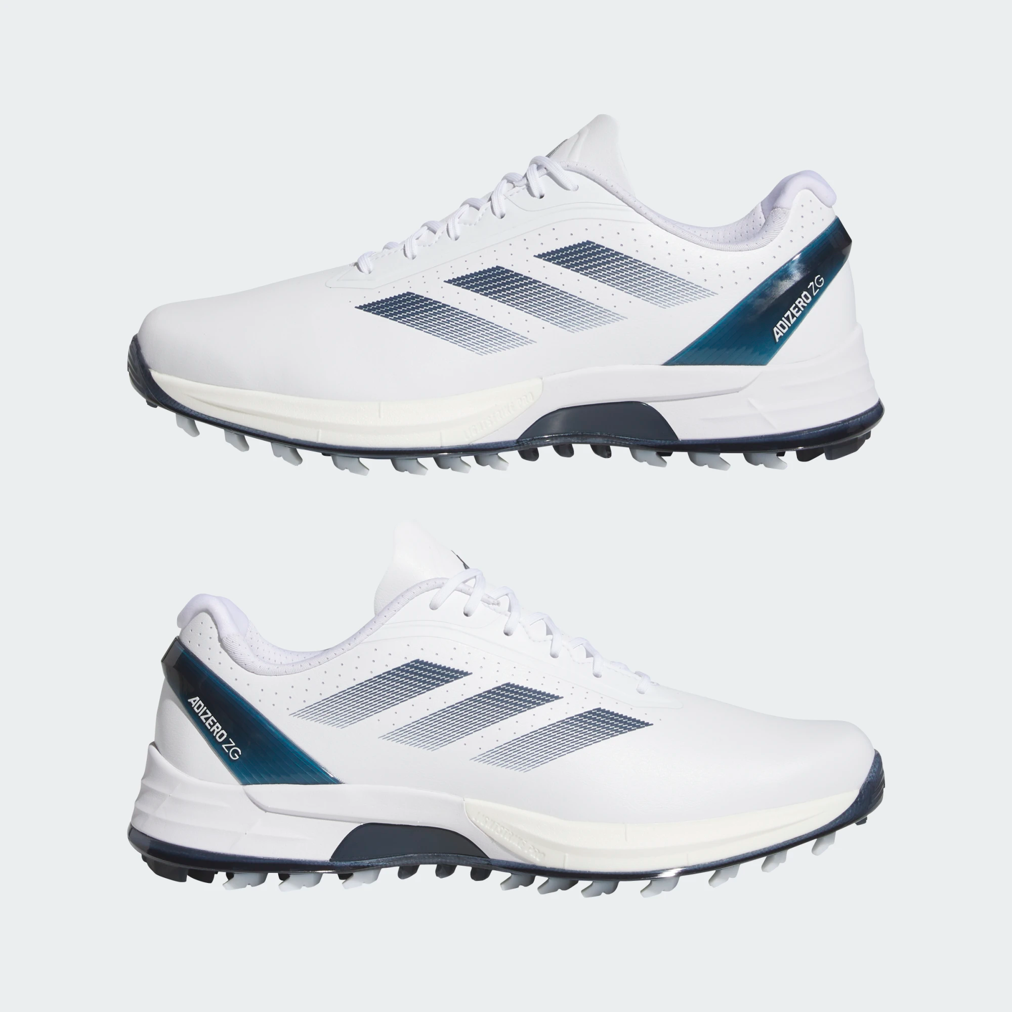 Adidas Adizero ZG Spikeless Golf Shoes - White/Navy