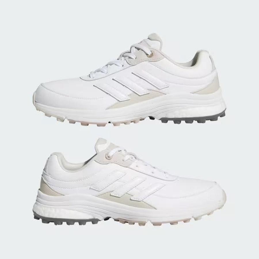 Adidas Ladies Zoysia Spikeless Golf Shoes - White/Brown