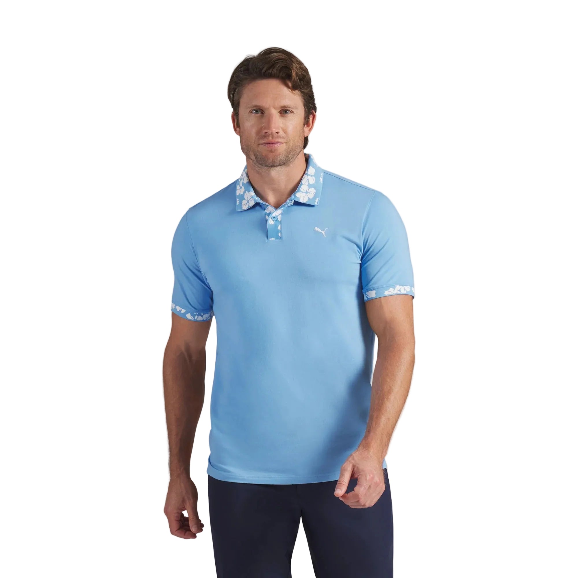 Puma Modalon Floral Rib LC Golf Polo - Blue
