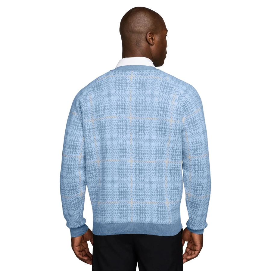 Nike Tartan Loose-Fit Golf Cardigan Sweater