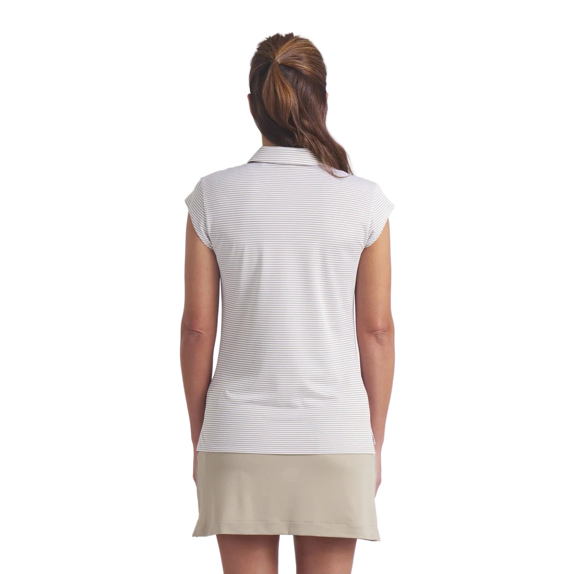 Puma Ladies Isle Pique Cap Sleeve Golf Polo - Beige