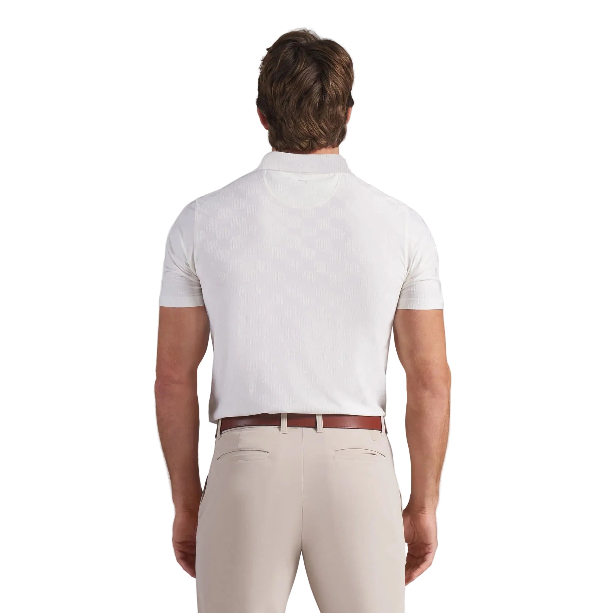 Puma MATTR Check Jacquard BN Golf Polo - White