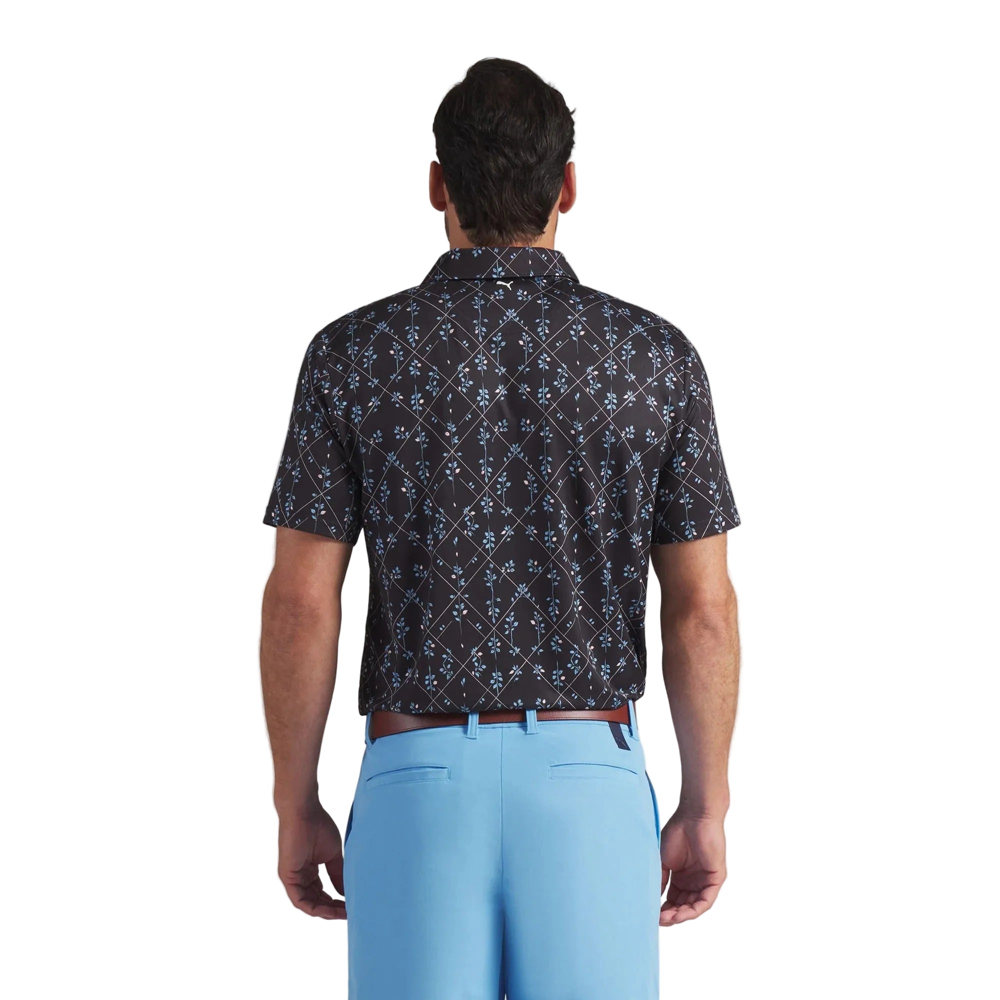 Puma CLOUDSPUN Argyle Bloom BN Golf Polo - Black