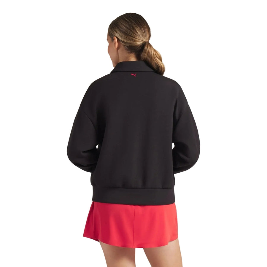 Puma Ladies Maple Leaf 1/4 Zip Pullover - Black