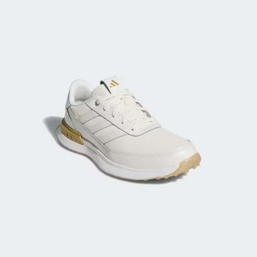 Adidas S2G 25 Ladies Leather Spikeless Golf Shoes - White/Gold |
