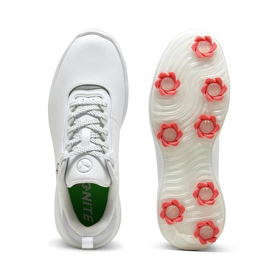 Puma Ladies Ignite Blaze 2 Spiked Golf Shoes - White/Peach