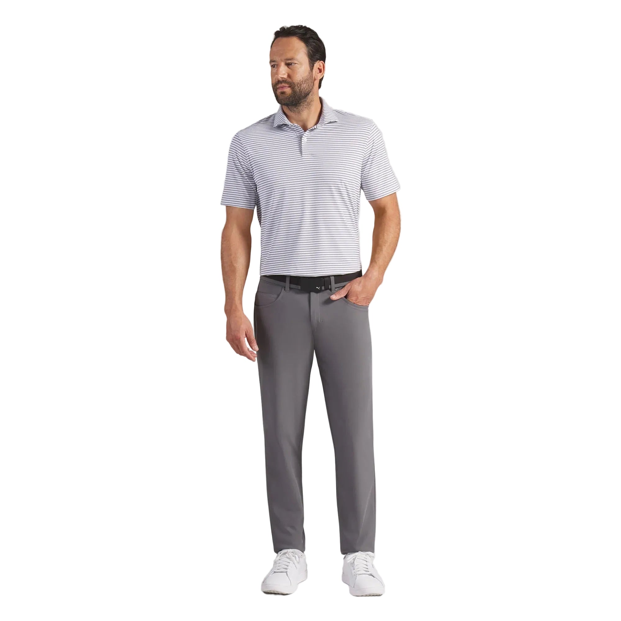 Puma BRRR Stripe Golf Polo - Black
