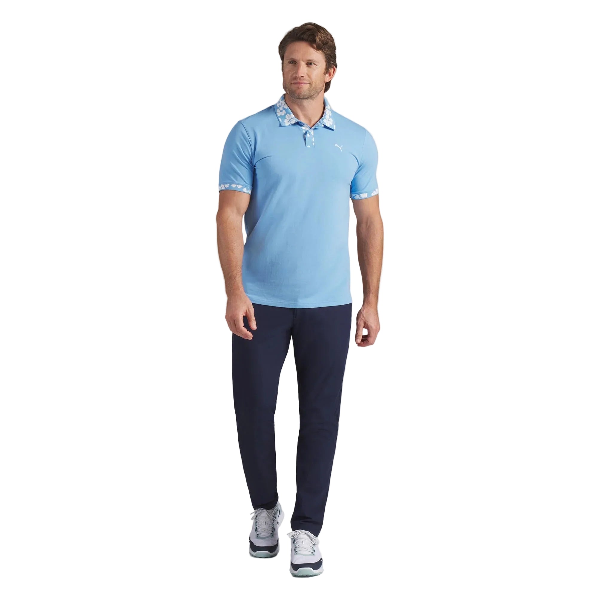 Puma Modalon Floral Rib LC Golf Polo - Blue