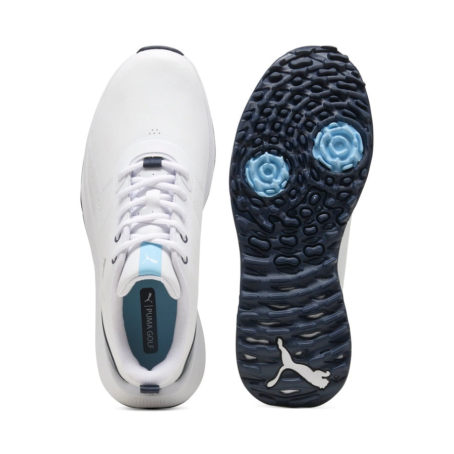 Puma Fusion Grip 6 Evo Spikeless Golf Shoes - White/Silver