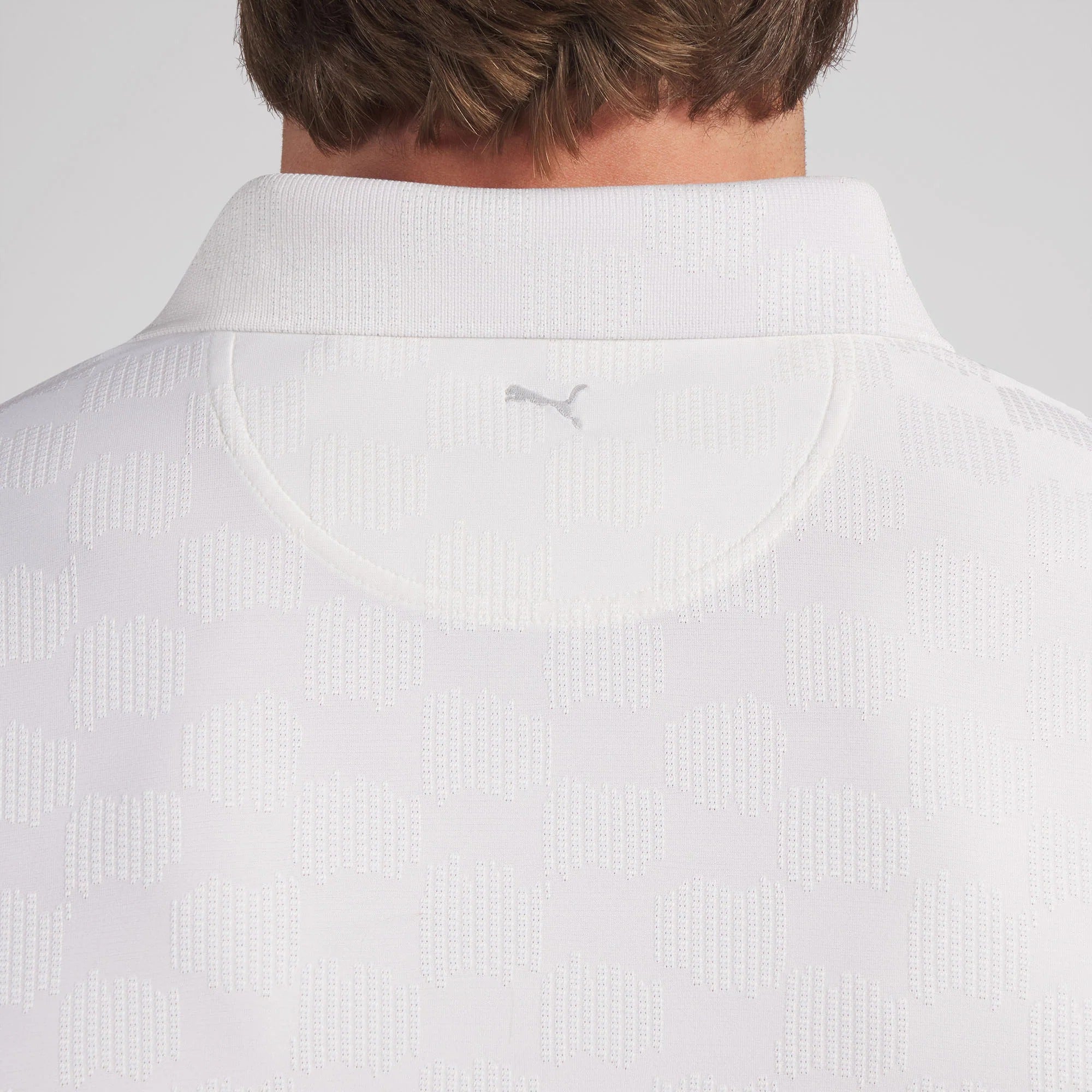 Puma MATTR Check Jacquard BN Golf Polo - White