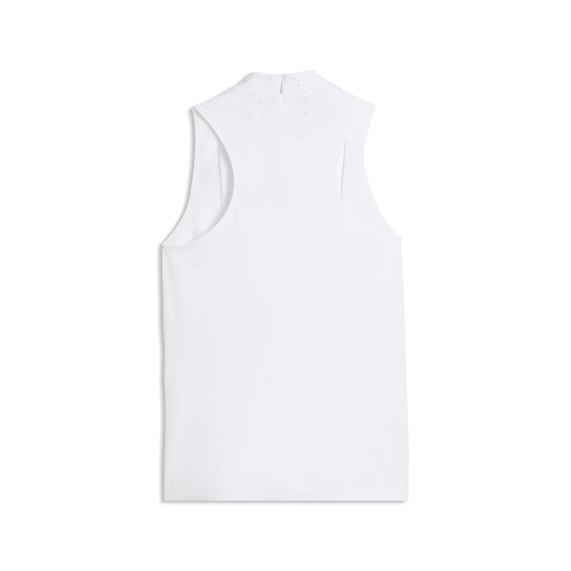 Puma Ladies Nylon Sport Sleeveless Mockneck Golf Polo - White