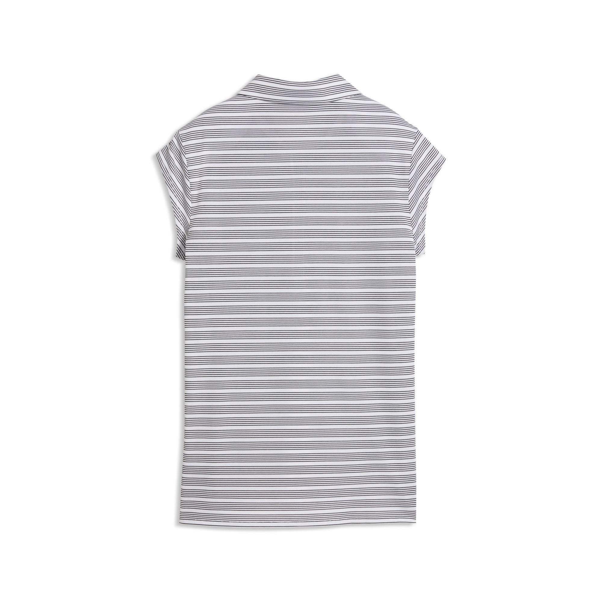 Puma Ladies Pique YD Stripe Cap Sleeve Golf Polo - White/Black
