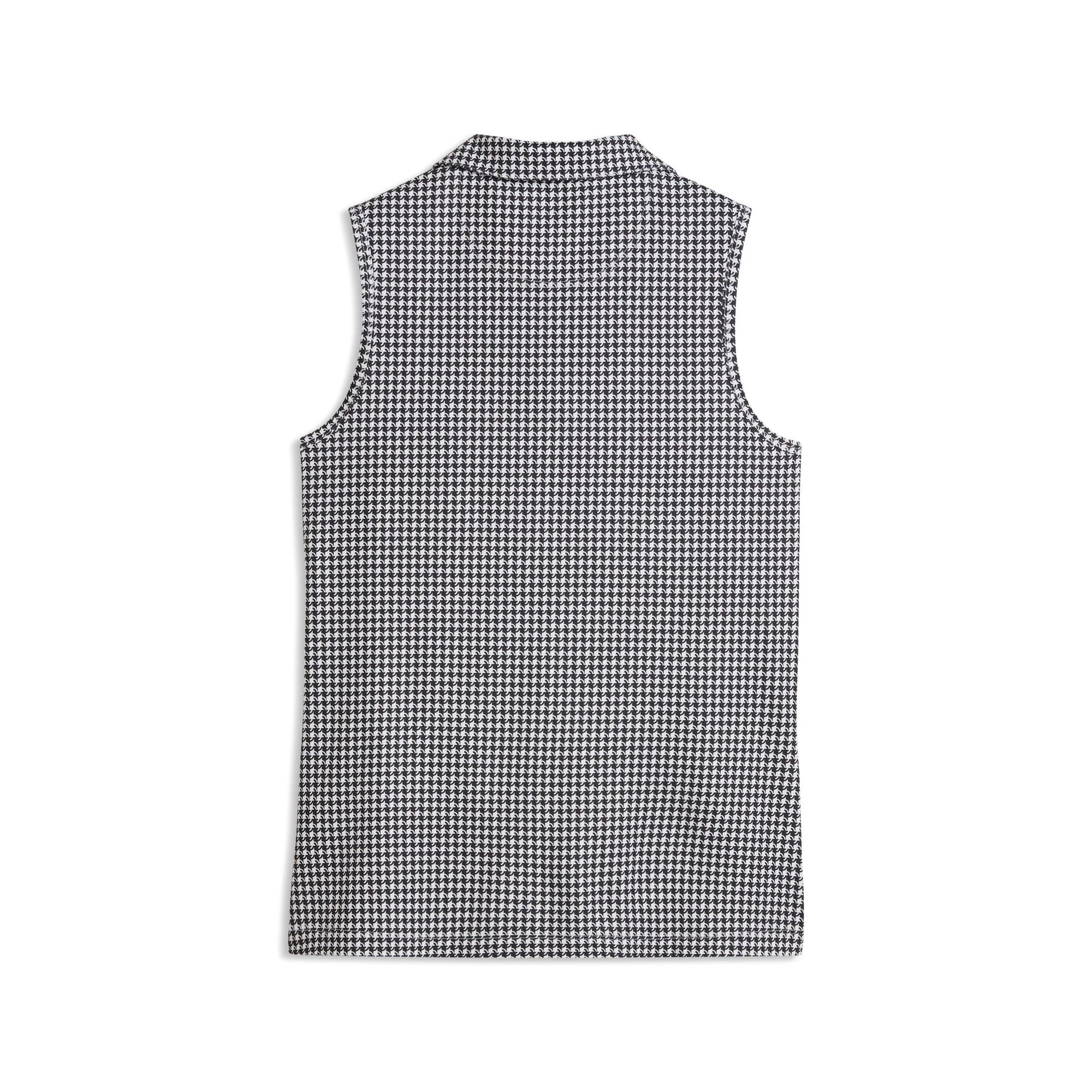 Puma Ladies CLOUDSPUN Mono Check Sleeveless Golf Polo - Black
