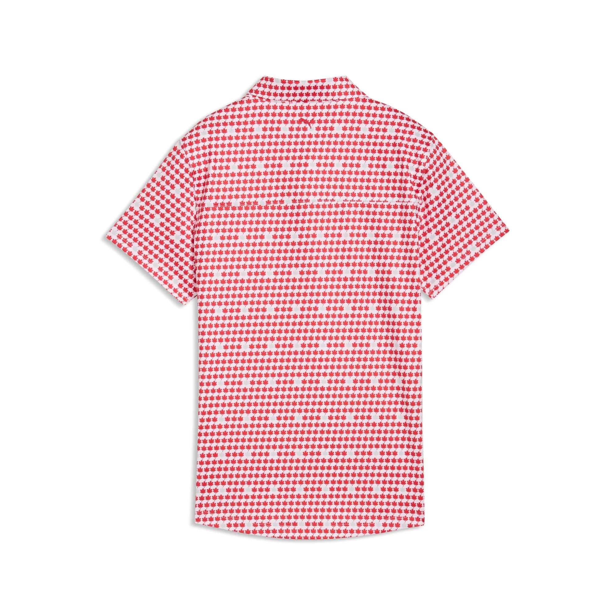 Puma Ladies Maple Leaf Printed Golf Polo - Red