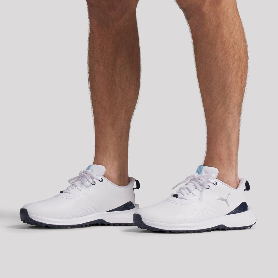 Puma Fusion Grip 6 Evo Spikeless Golf Shoes - White/Silver