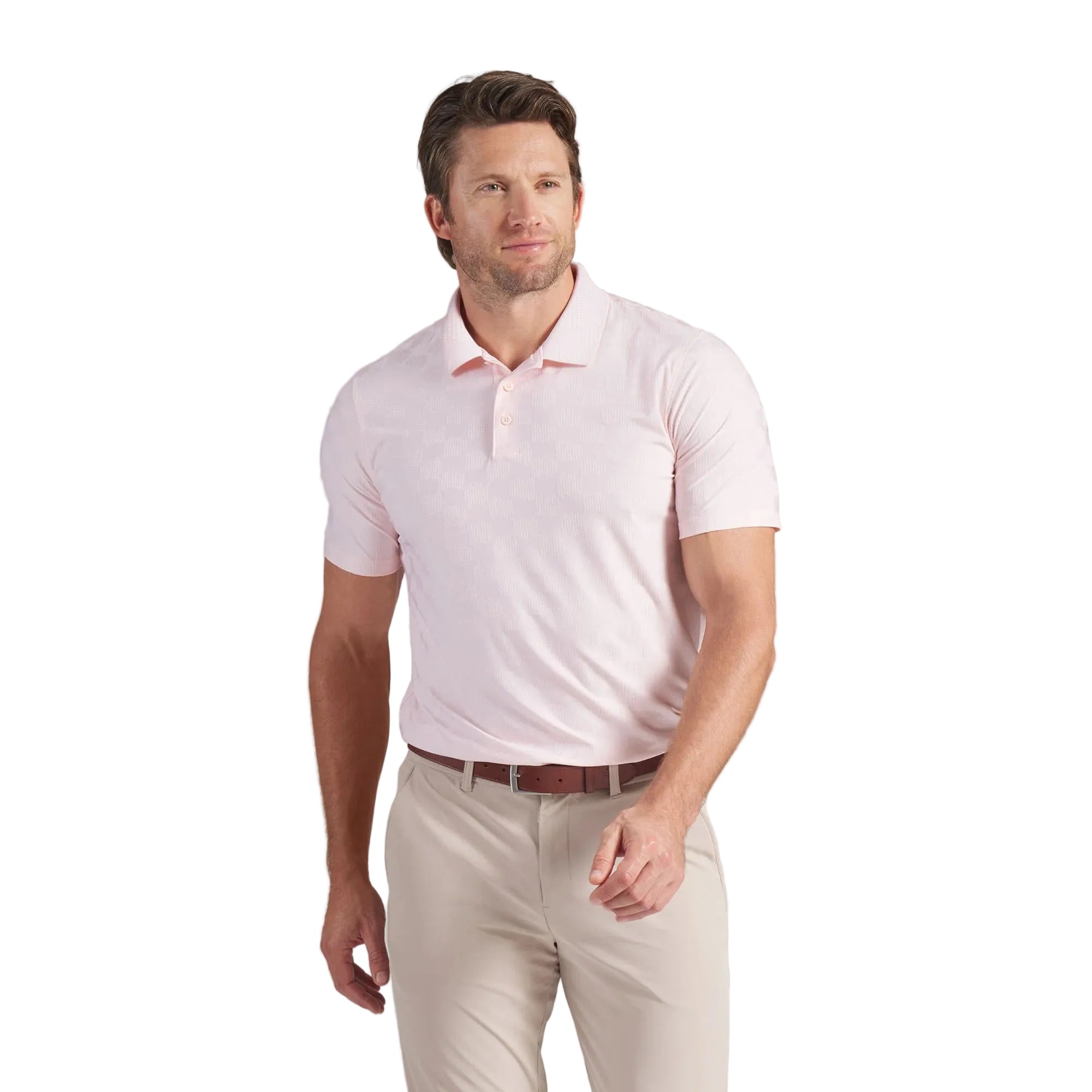 Puma MATTR Check Jacquard BN Golf Polo - Rose